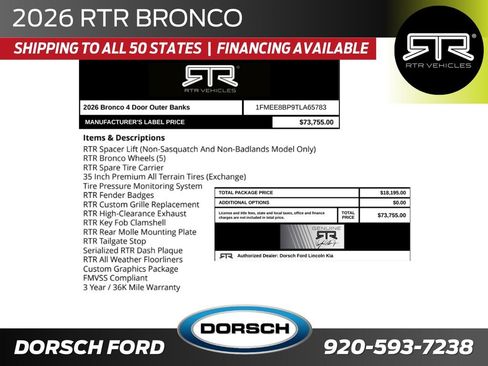 New 2026 Ford Bronco Outer Banks AWD/4WD image 2