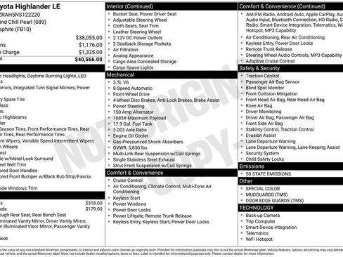 Used 2022 Toyota Highlander LE image 2