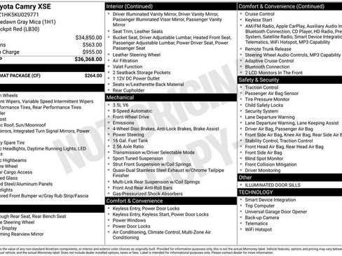 Used 2019 Toyota Camry XSE w/ Carpet Mat Package FWD image 9