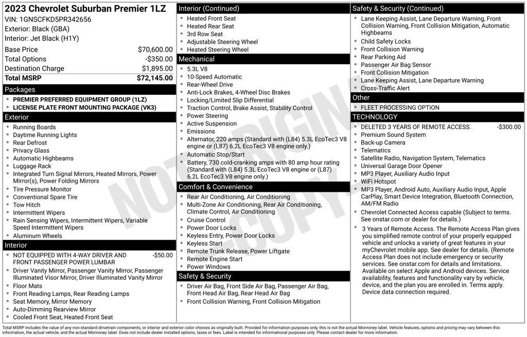 Used 2023 Chevrolet Suburban Premier RWD image 10