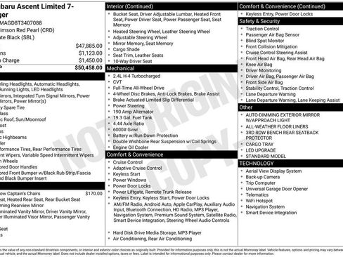 New 2026 Subaru Ascent Limited AWD/4WD image 44