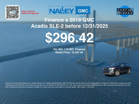 Used 2019 GMC Acadia SLE w/ Driver Alert Package I image 3