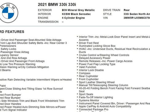Used 2021 BMW 330i Sedan RWD image 18