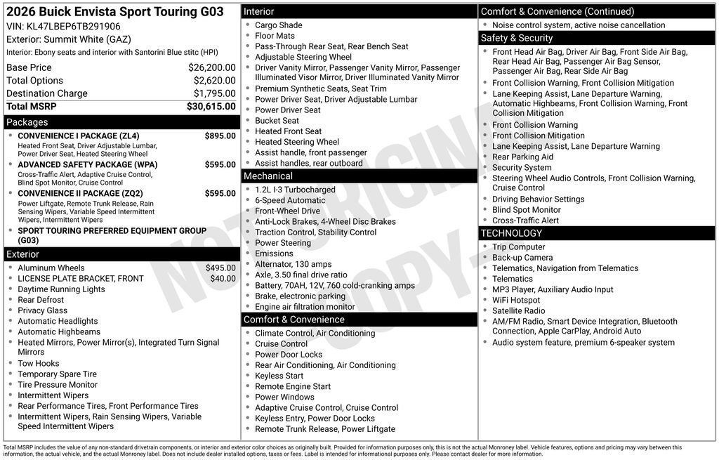 New 2026 Buick Envista Sport Touring w/ Convenience I Package FWD image 28