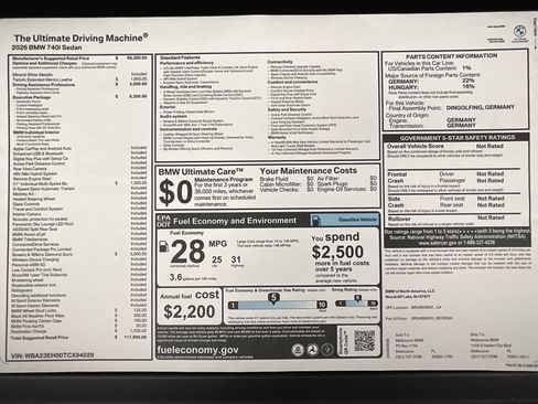 New 2026 BMW 740i w/ Executive Package RWD image 33