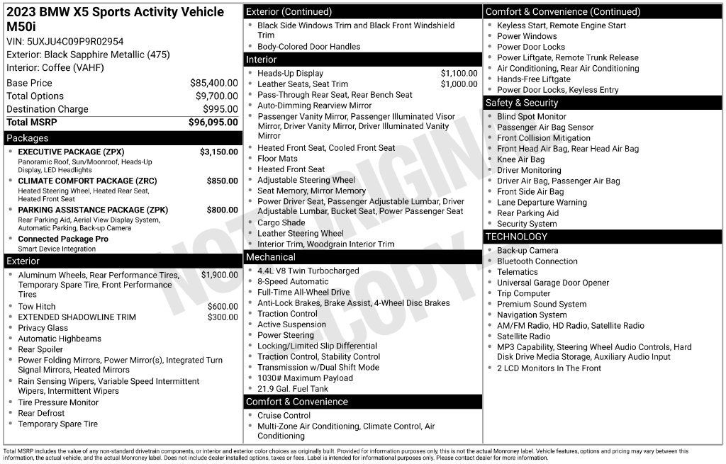 Used 2023 BMW X5 M50i w/ Executive Package AWD/4WD image 2