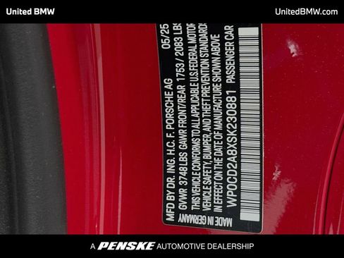 Used 2025 Porsche 718 Boxster GTS RWD image 12