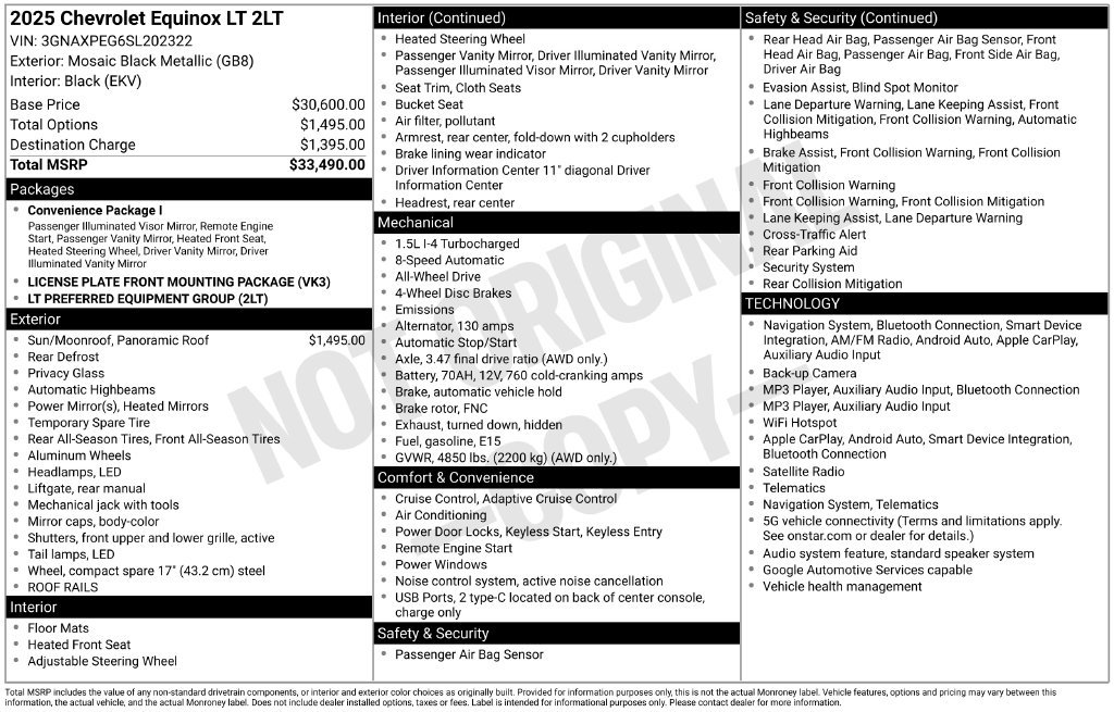 Used 2025 Chevrolet Equinox LT AWD/4WD image 34