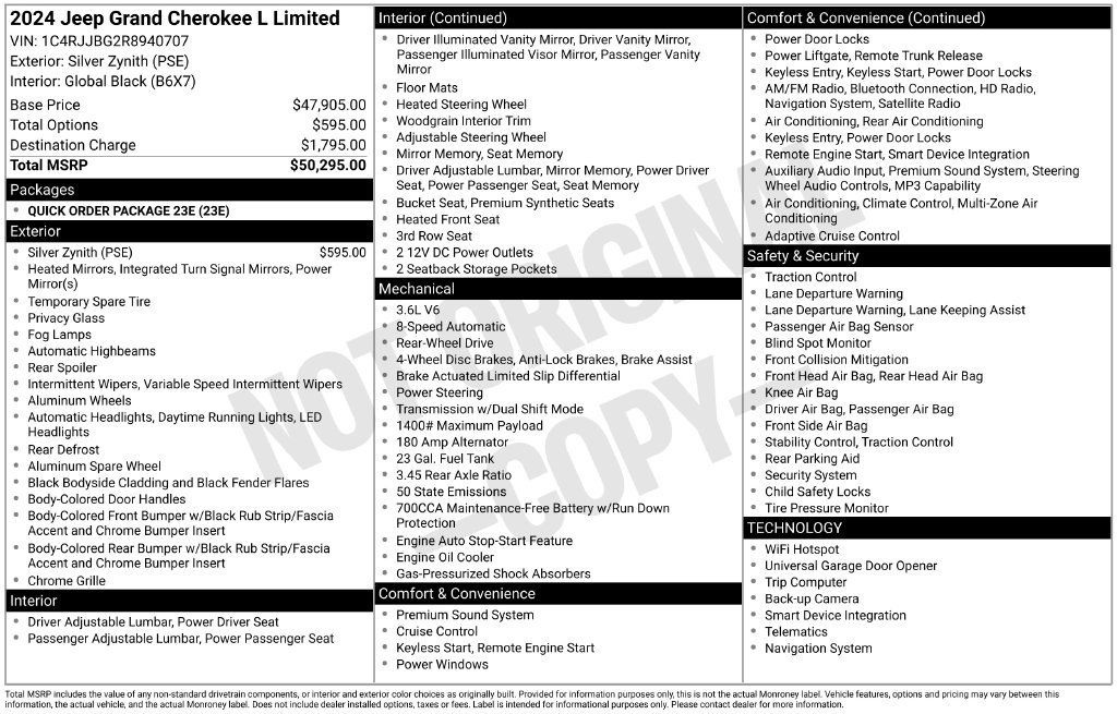 Used 2024 Jeep Grand Cherokee L Limited RWD image 10