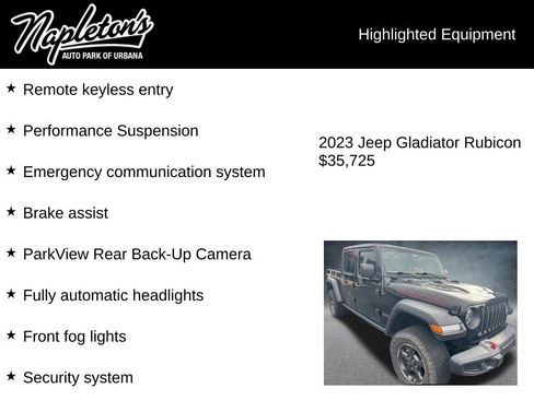 Used 2023 Jeep Gladiator Rubicon w/ LED Lighting Group AWD/4WD image 6