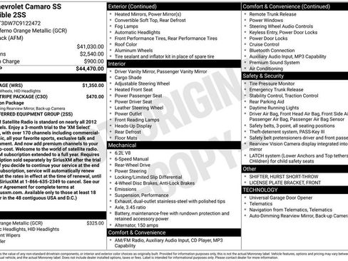 Used 2012 Chevrolet Camaro SS w/ RS Package RWD image 9