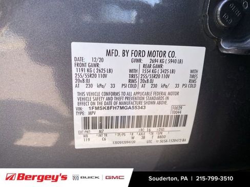 Used 2021 Ford Explorer Limited w/ Equipment Group 301A AWD/4WD image 36