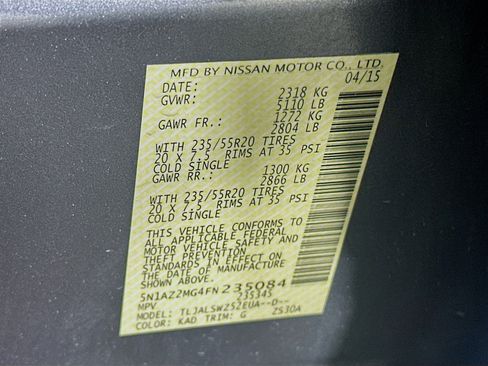 Used 2015 Nissan Murano Platinum w/ Platinum Technology Package image 12