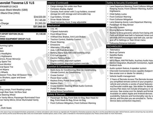 Used 2023 Chevrolet Traverse LS w/ Midnight/Sport Edition FWD image 8