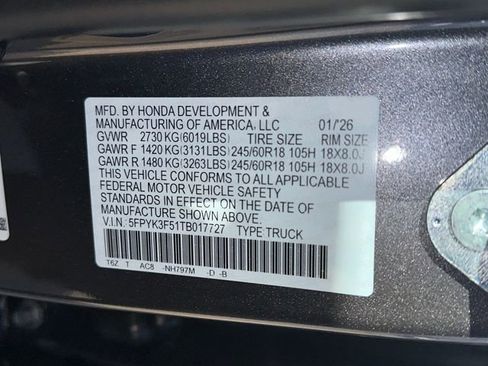 New 2026 Honda Ridgeline RTL image 30