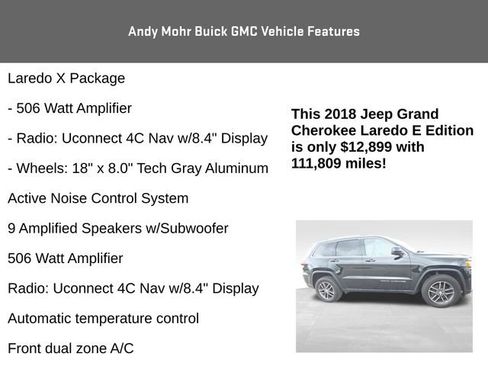 Used 2018 Jeep Grand Cherokee Laredo AWD/4WD image 12