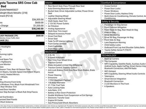 Used 2022 Toyota Tacoma SR5 w/ Technology Package AWD/4WD image 10