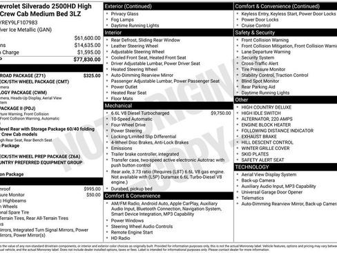 Used 2020 Chevrolet Silverado 2500 High Country w/ Z71 Off-Road Package image 11