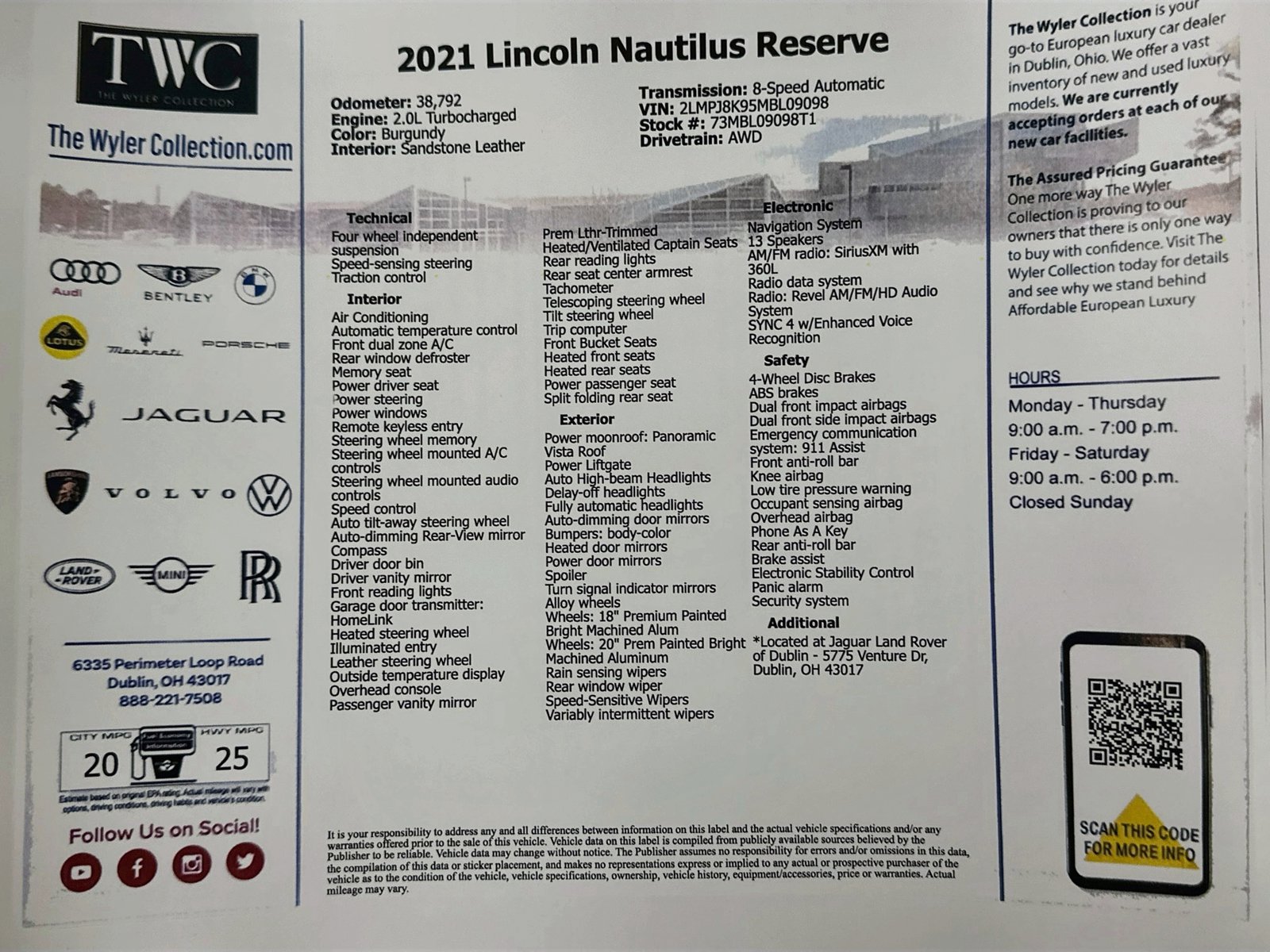 Used 2021 Lincoln Nautilus Reserve AWD/4WD image 47