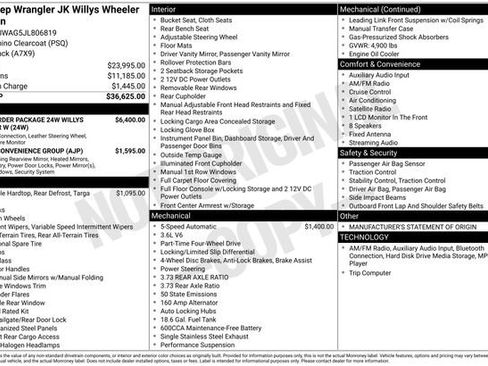 Used 2018 Jeep Wrangler Sport AWD/4WD image 4