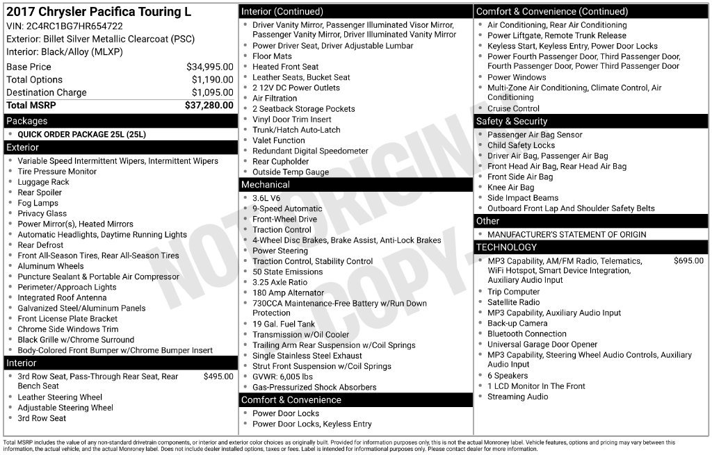 Used 2017 Chrysler Pacifica Touring-L FWD image 2