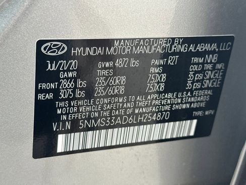 Used 2020 Hyundai Santa Fe SEL w/ Convenience + Premium Package image 20