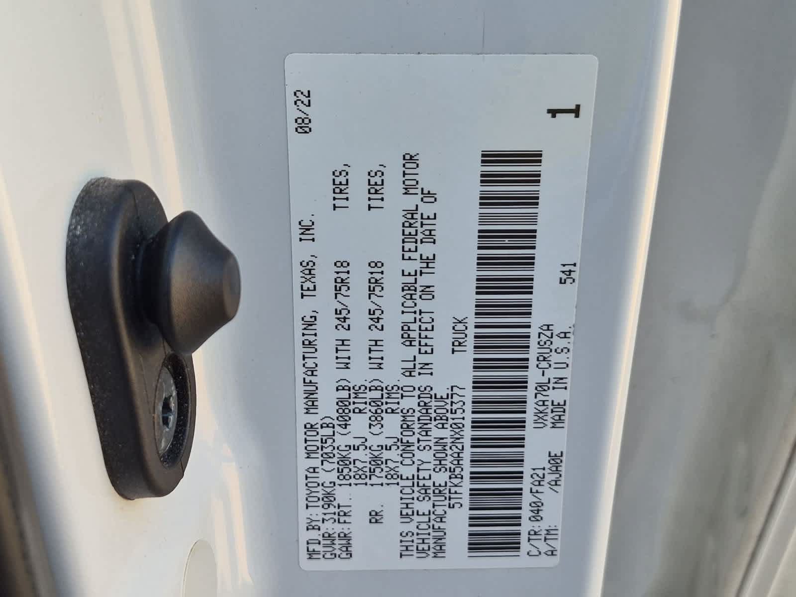 Used 2022 Toyota Tundra SR w/ SR Tow Package RWD image 32