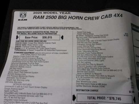 Used 2025 RAM 2500 Big Horn AWD/4WD image 64