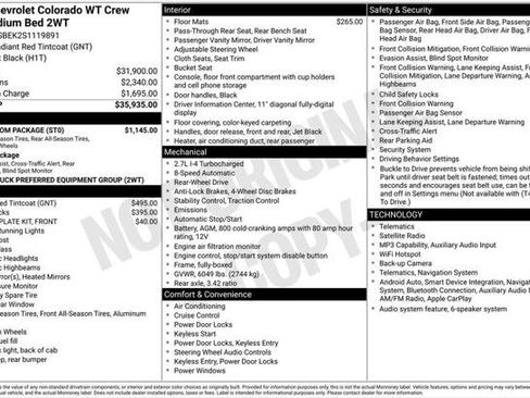 Used 2025 Chevrolet Colorado W/T w/ WT Custom Package RWD image 2