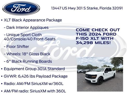 Used 2024 Ford F150 XLT w/ XLT Black Appearance Package RWD image 23