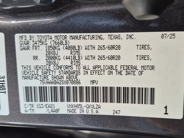 Certified 2025 Toyota Sequoia Limited w/ Tow Technology Package AWD/4WD image 26