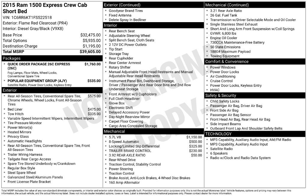 Used 2015 RAM 1500 Express RWD image 8