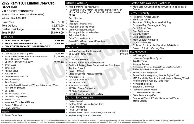 Used 2022 RAM 1500 Limited w/ Bed Utility Group AWD/4WD image 36