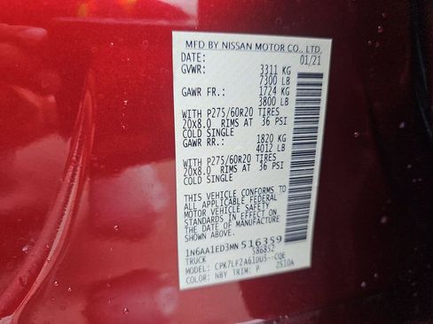 Used 2021 Nissan Titan Platinum Reserve w/ Moonroof Package image 17