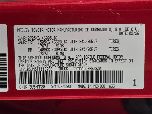 Certified 2026 Toyota Tacoma SR5 AWD/4WD image 23