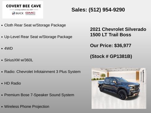 Used 2021 Chevrolet Silverado 1500 LT Trail Boss w/ Convenience Package II AWD/4WD image 25