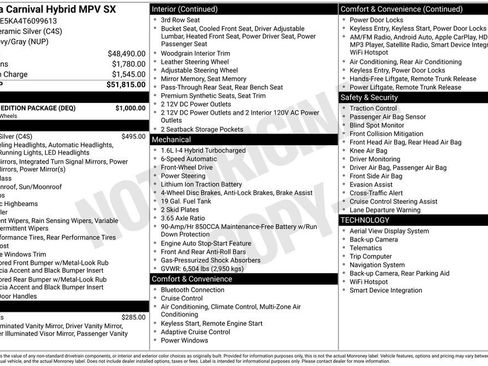 New 2026 Kia Carnival SX w/ SX Dark Edition Package FWD image 6