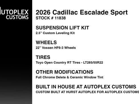 Used 2026 Cadillac Escalade Sport w/ Touring Package AWD/4WD image 2