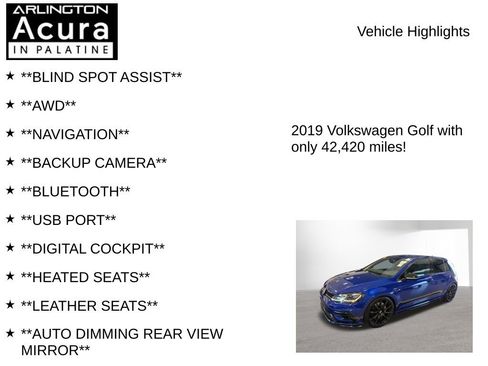 Used 2019 Volkswagen Golf R 4-Door AWD/4WD image 7