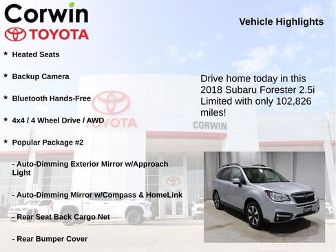 Used 2018 Subaru Forester 2.5i Limited w/ Popular Package #2 image 6