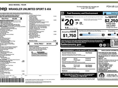 Used 2022 Jeep Wrangler Unlimited Sport image 2