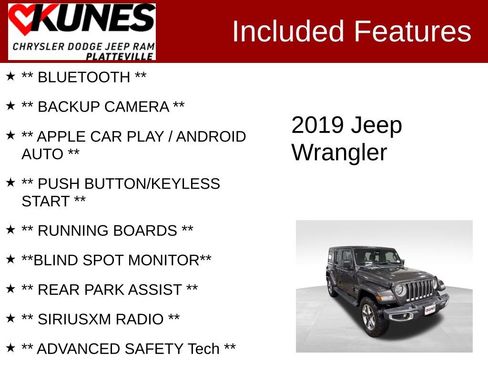 Used 2019 Jeep Wrangler Unlimited Sahara w/ Safety Group AWD/4WD image 2