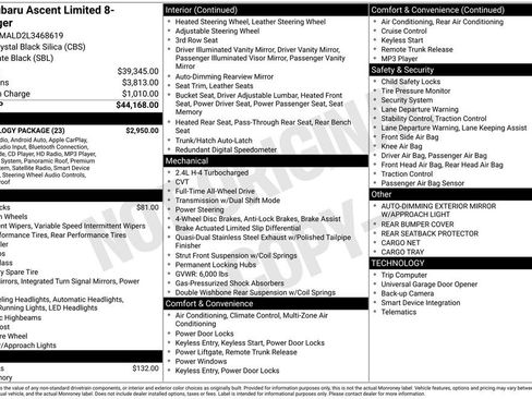 Used 2020 Subaru Ascent Limited w/ Technology Package image 42