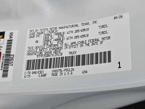 New 2026 Toyota Tundra TRD Pro AWD/4WD image 35