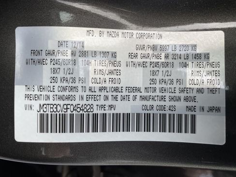 Used 2015 MAZDA CX-9 Touring w/ Touring Technology Package AWD/4WD image 15
