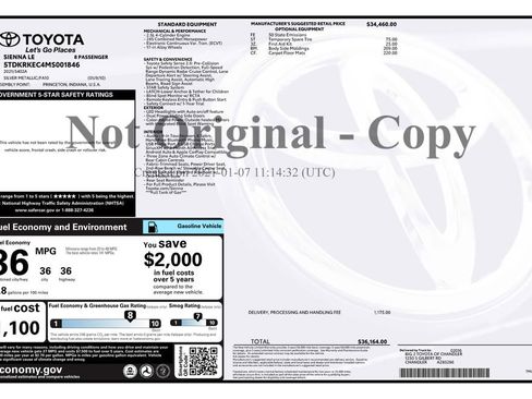 Used 2021 Toyota Sienna LE FWD image 2