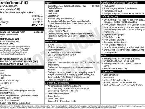 Used 2022 Chevrolet Tahoe LT w/ LT Signature Plus Package AWD/4WD image 8