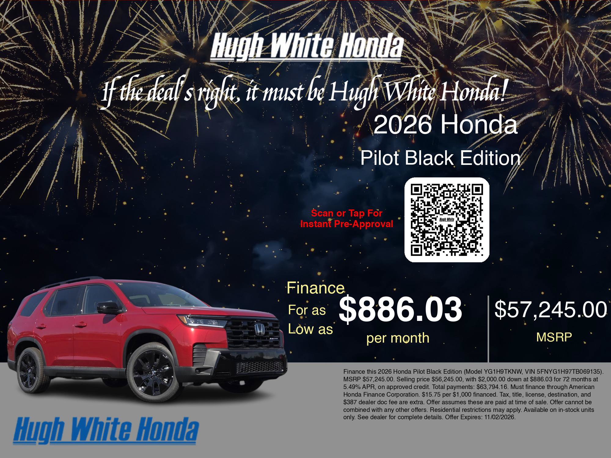 New 2026 Honda Pilot Black Edition image 9