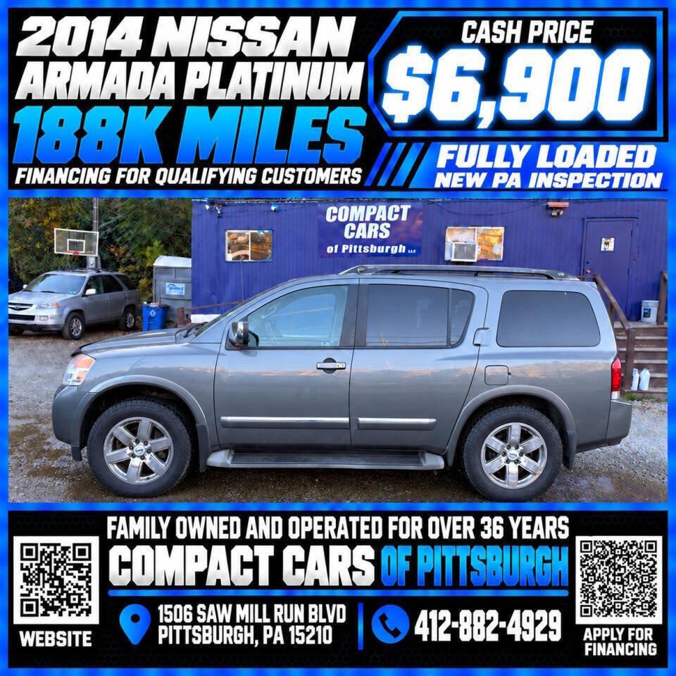 Used 2014 Nissan Armada Platinum w/ 2nd Row Captain Seat Package AWD/4WD image 1
