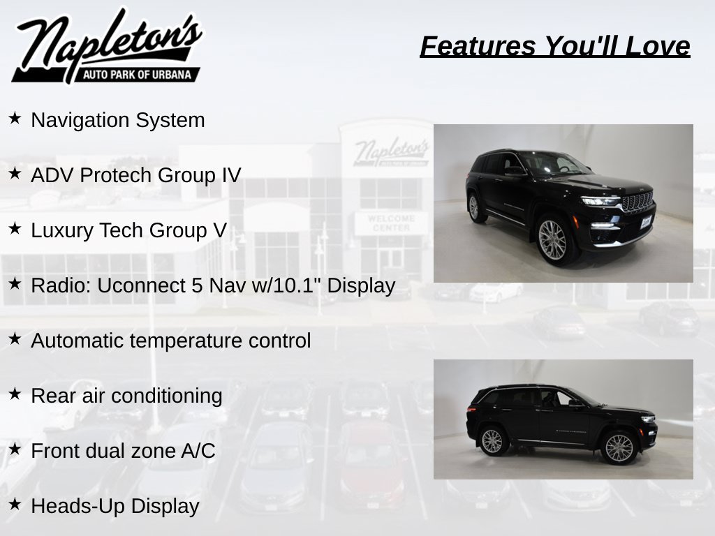 Used 2022 Jeep Grand Cherokee Summit w/ Adv Protech Group IV AWD/4WD image 8